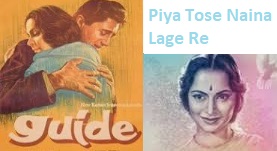 Piya Tose Naina Lage Re Lyrics by Lata Mangeshkar from Movie Guide, Actress Waheeda Rehman